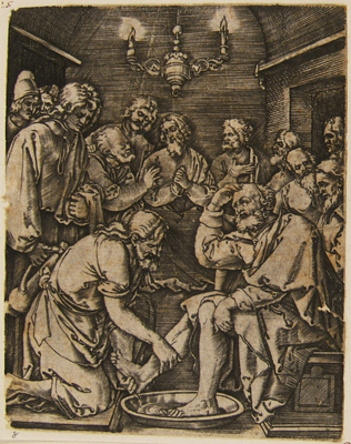 Raimondi Marcantonio - Cristo lava i piedi agli Apostoli (dalla serie: Piccola passione)